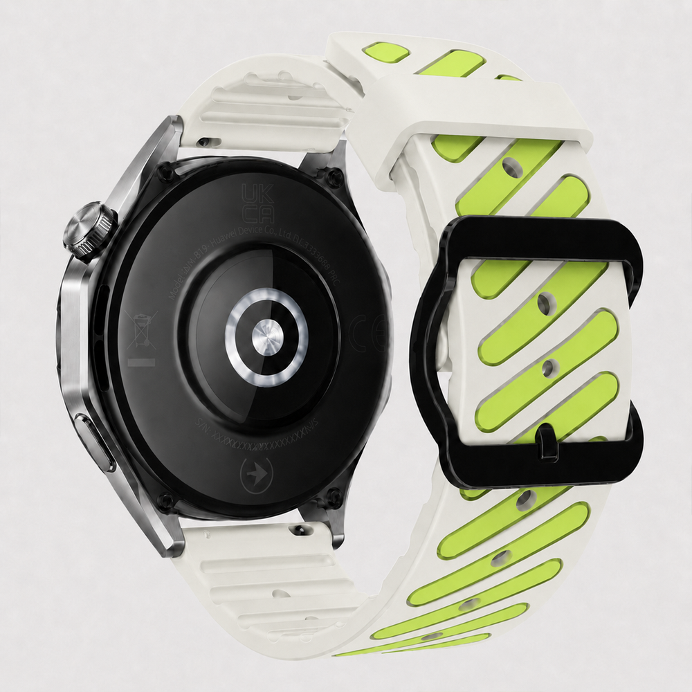 Huawei Watch GT 6 Pro 46 mm Uyumlu Çift Renkli Delikli Silikon Spor Kordon