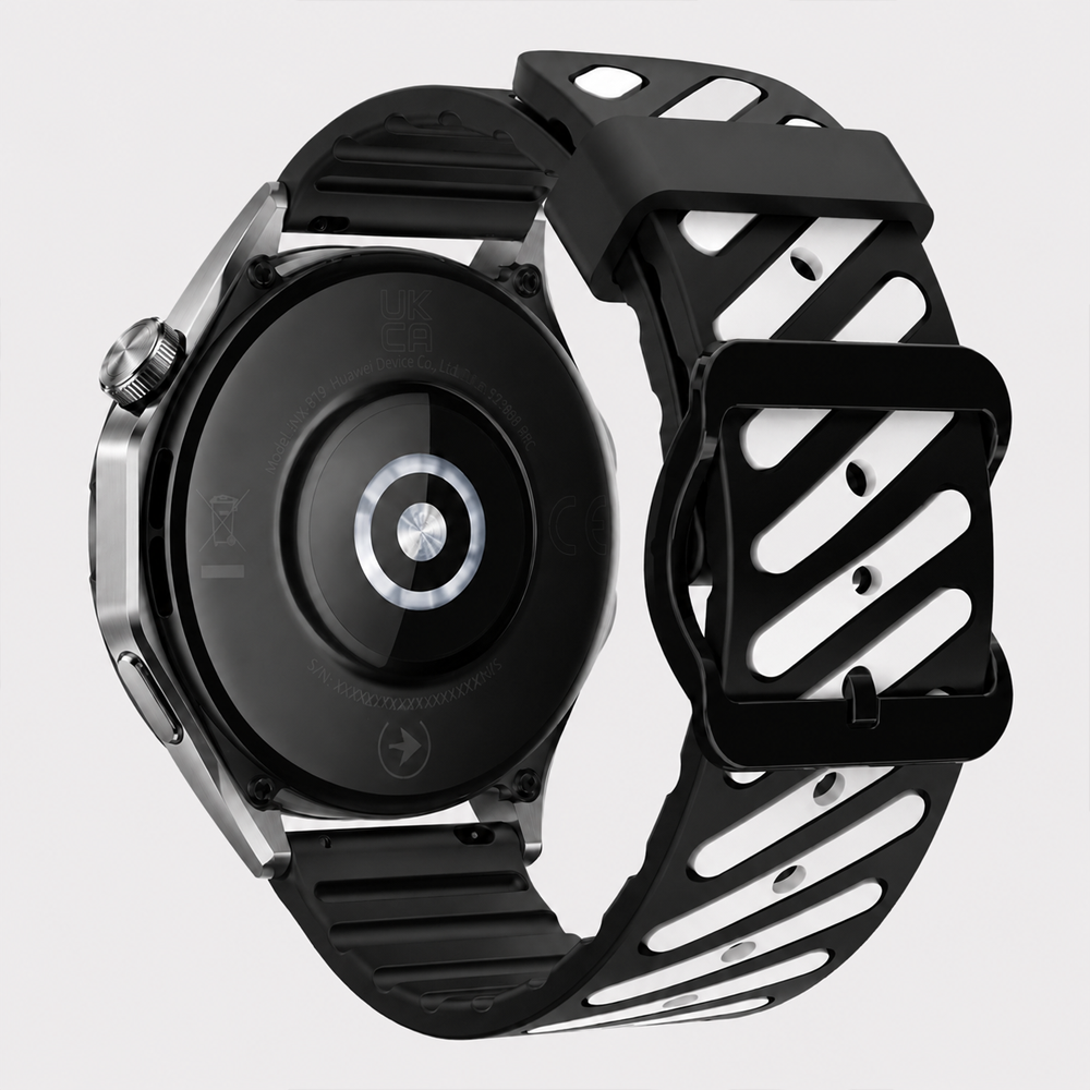 Huawei Watch GT 6 Pro 46 mm Uyumlu Çift Renkli Delikli Silikon Spor Kordon