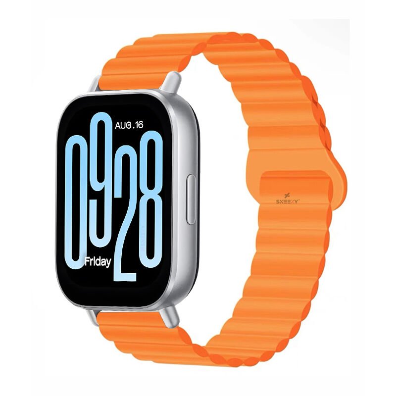 Redmi Watch 5 Active Redmi 5 Lite Uyumlu Kordon Harmony Duo Magnetik Silikon Kordon Turuncu