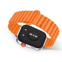 Redmi Watch 5 Active Redmi 5 Lite Uyumlu Kordon Harmony Duo Magnetik Silikon Kordon Turuncu