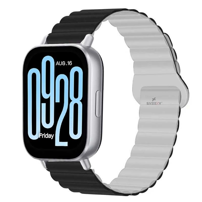 Redmi Watch 5 Active Redmi 5 Lite Uyumlu Kordon Harmony Duo Magnetik Silikon Kordon Siyah Beyaz