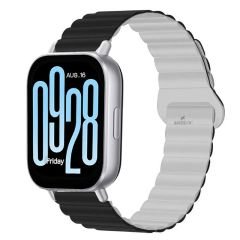Redmi Watch 5 Active Redmi 5 Lite Uyumlu Kordon Harmony Duo Magnetik Silikon Kordon Siyah Beyaz