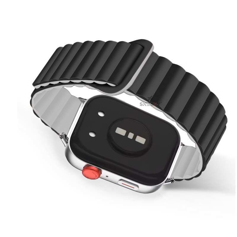 Redmi Watch 5 Active Redmi 5 Lite Uyumlu Kordon Harmony Duo Magnetik Silikon Kordon Siyah Beyaz