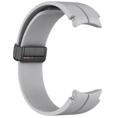 Samsung Galaxy Watch 4 5 Pro 40 42 44 45 46mm Uyumlu Kavisli Coastal Manyetik Tokalı Silikon Kordon Gri