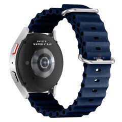 Samsung Galaxy Watch Active Active 2 44mm-40mm Uyumlu 20mm Seaflex Ocean Silikon Kordon Lacivert - Lacivert