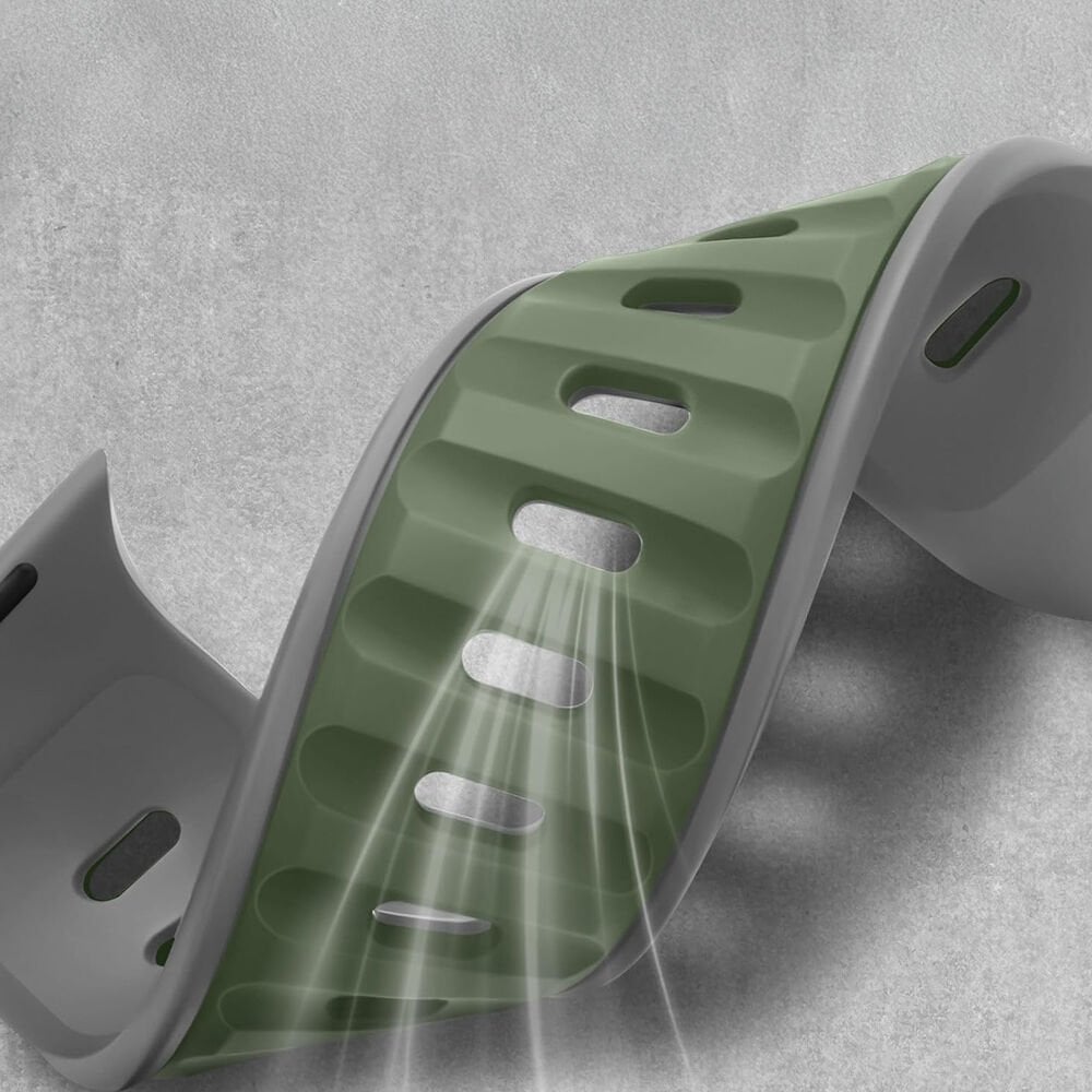 Apple Watch 42mm 44mm 45mm S10 46mm Ultra 49mm Çift Renkli Spor Silikon Kordon Nefes Alabilir