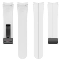 Samsung Galaxy Watch 4 5 Pro 40 42 44 45 46mm Uyumlu Kavisli Coastal Manyetik Tokalı Silikon Kordon Beyaz