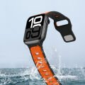 Apple Watch 42mm 44mm 45mm S10 46mm Ultra 49mm Çift Renkli Spor Silikon Kordon Nefes Alabilir Turuncu