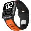 Apple Watch 42mm 44mm 45mm S10 46mm Ultra 49mm Çift Renkli Spor Silikon Kordon Nefes Alabilir Turuncu