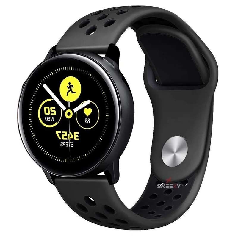 Huawei Watch GT Runner-Sport 46mm- GT2 E 22mm Uyumlu FlexAir Supreme Silikon Kordon Siyah