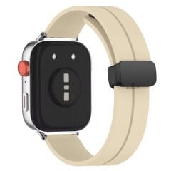 Redmi Watch 5 Active Redmi 5 Lite Uyumlu Kordon Kordon Manyetik Tokalı Yumuşak Soft Silikon Kordon Krem