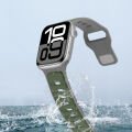 Apple Watch 42mm 44mm 45mm S10 46mm Ultra 49mm Çift Renkli Spor Silikon Kordon Nefes Alabilir Yeşil