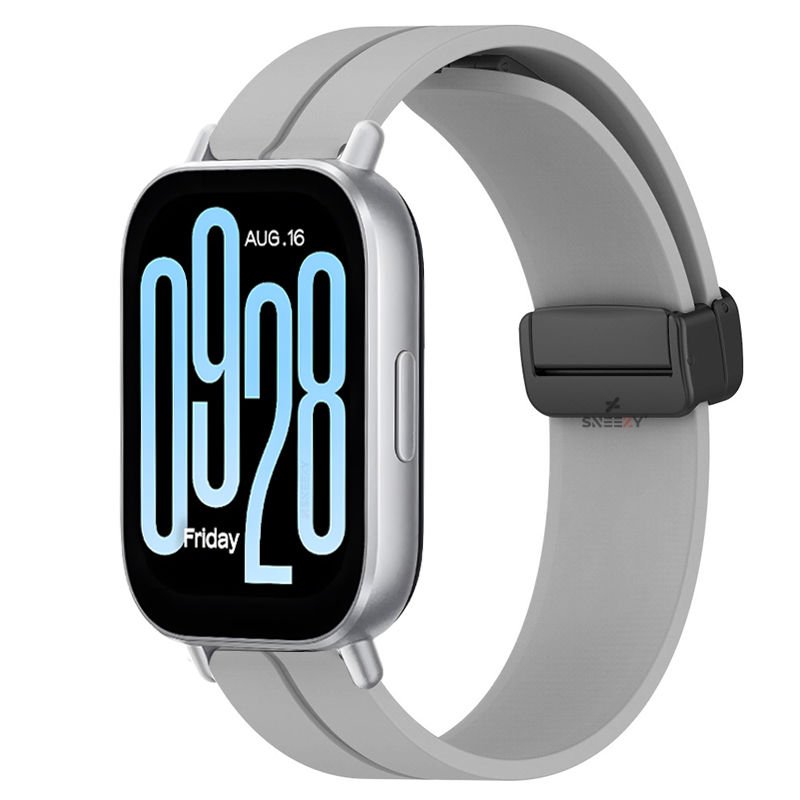 Redmi Watch 5 Active Redmi 5 Lite Uyumlu Kordon Kordon Manyetik Tokalı Yumuşak Soft Silikon Kordon Gri