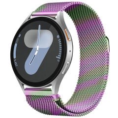 Samsung Galaxy Watch 4 5 6 7 Seri 40 42 43 44 46 47mm Uyumlu Manyetik Milanese Loop Metal Kordon Rainbow