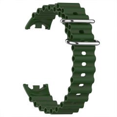 Xiaomi Mi Band 9 İle Uyumlu Dalga Desenli Metal Tokalı Yumuşak Silikon Kordon