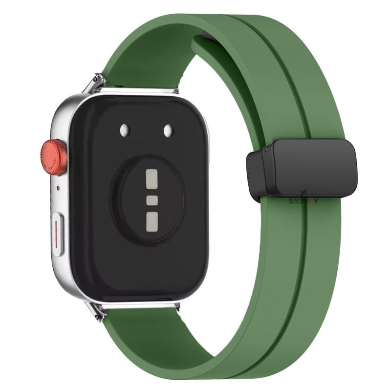Redmi Watch 5 Active Redmi 5 Lite Uyumlu Kordon Kordon Manyetik Tokalı Yumuşak Soft Silikon Kordon Koyu Yeşil