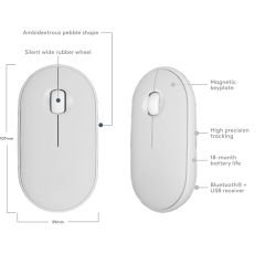 Tüm Android Ve Smart Tv Modelleriyle Uyumlu B220 50-092706 Sessiz Optik Kablosuz Mouse Pilli Beyaz