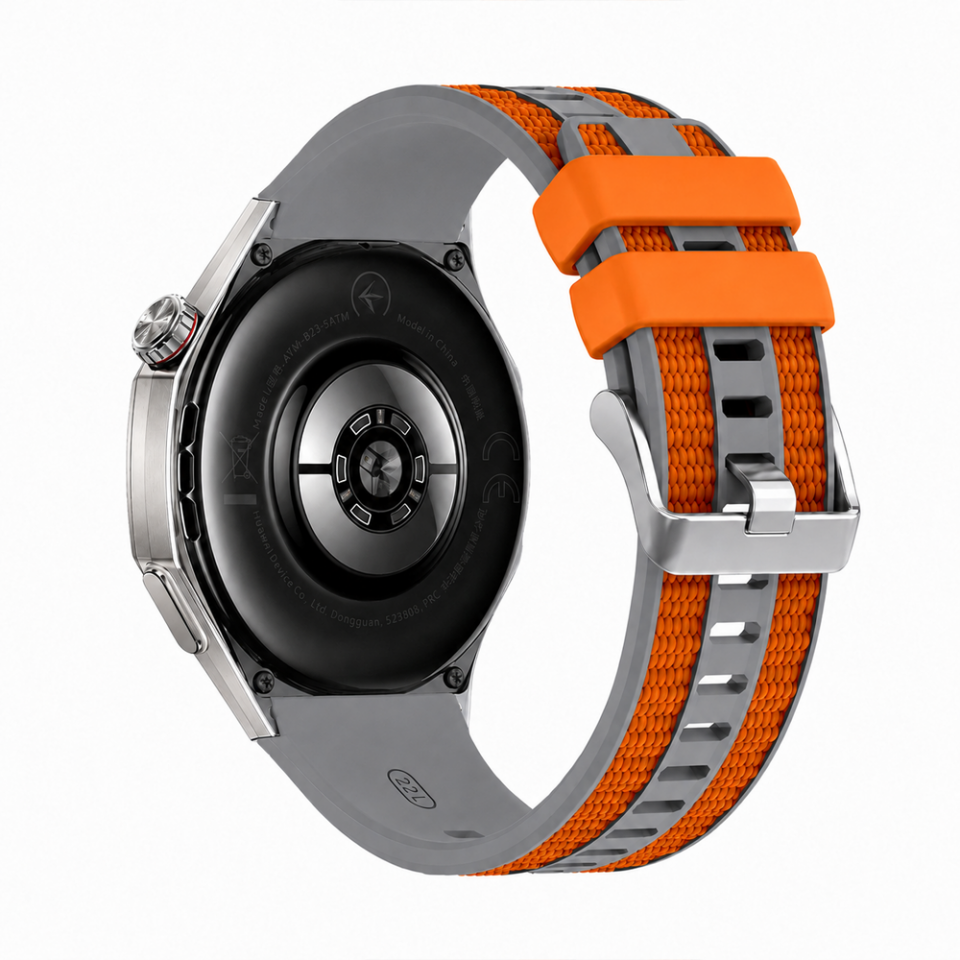 Huawei Watch GT 6 Pro 46mm Uyumlu 22mm Outdoor Tasarım Spor Silikon Kordon Turuncu