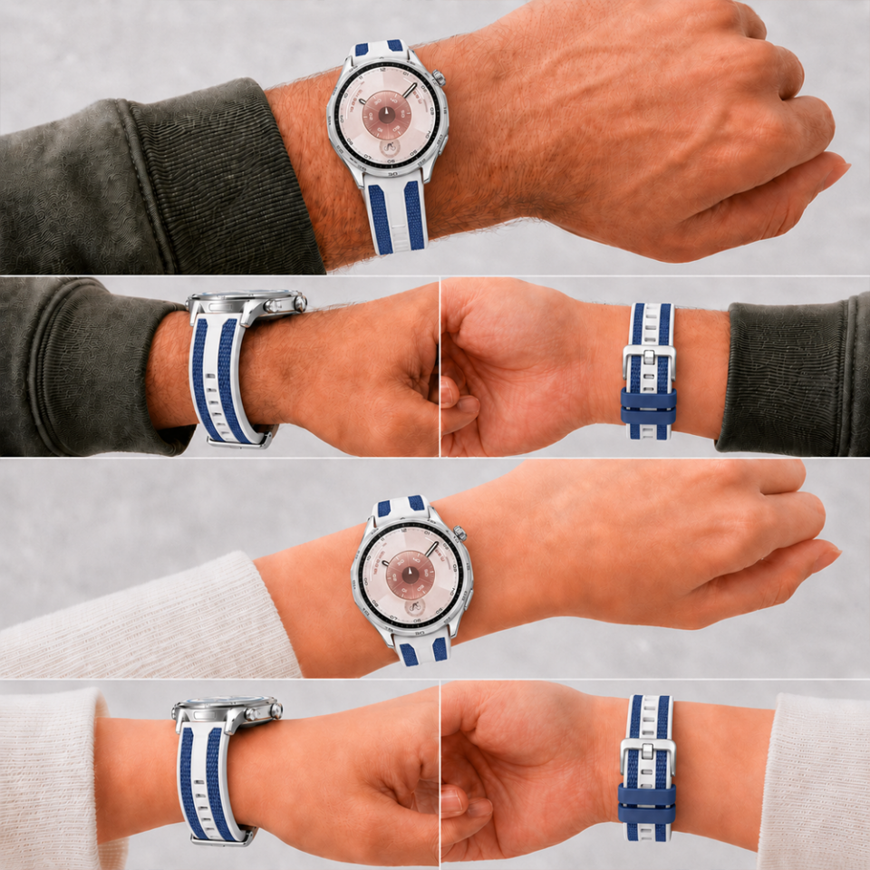 Huawei Watch GT 6 46mm Uyumlu 22mm Outdoor Tasarım Spor Silikon Kordon Mavi