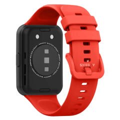Huawei Watch Fit 2 Uyumlu PureLux Tam Uyumlu Silikon Kordon Kırmızı