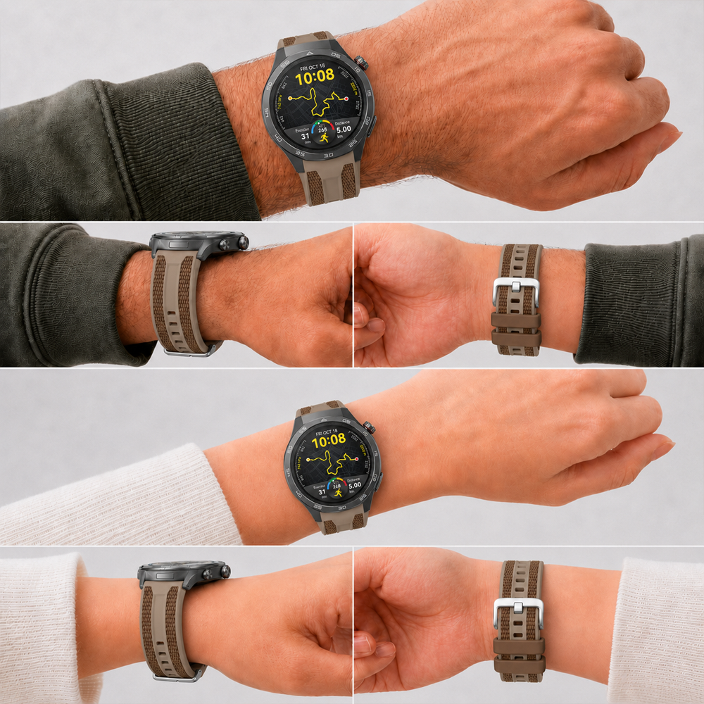 Huawei Watch GT 5 Pro 46mm Uyumlu 22mm Outdoor Tasarım Spor Silikon Kordon