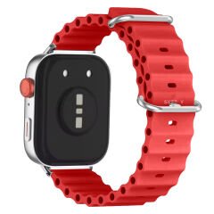 Redmi Watch 5 Active Redmi 5 Lite Uyumlu Kordon Kordon Ocean Tasarım Metal Toka Soft Silikon Kordon Kırmızı