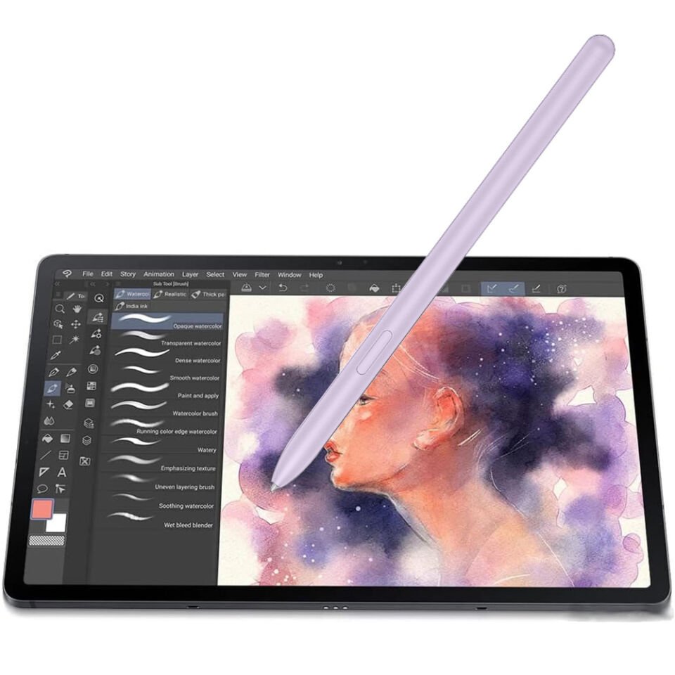 Samsung Galaxy Tab S10 Lite 10.9'' Uyumlu Spen Stylus Tablet Kalemi Yedek Uç Seti Lila