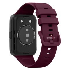 Huawei Watch Fit 2 Uyumlu PureLux Tam Uyumlu Silikon Kordon Mürdüm