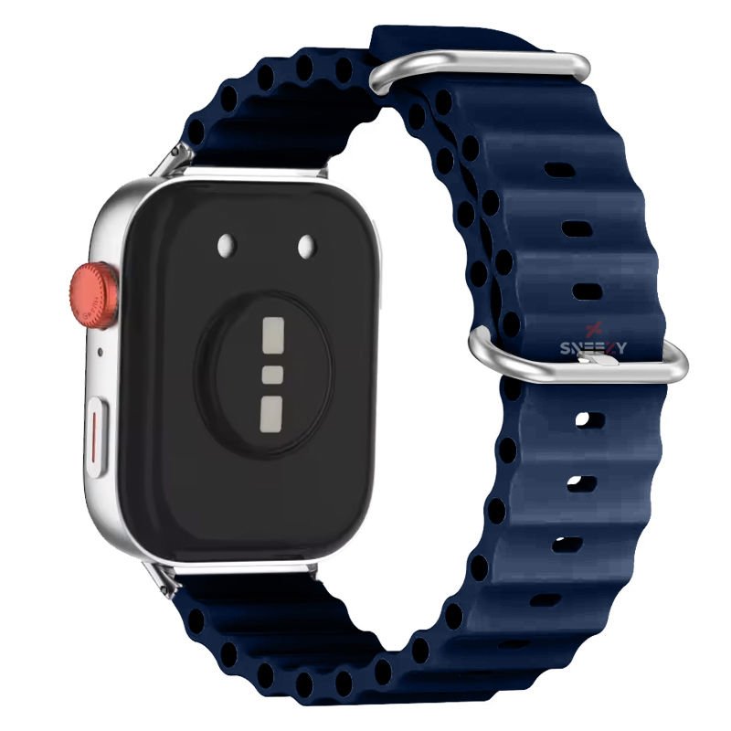 Redmi Watch 5 Active Redmi 5 Lite Uyumlu Kordon Kordon Ocean Tasarım Metal Toka Soft Silikon Kordon Lacivert