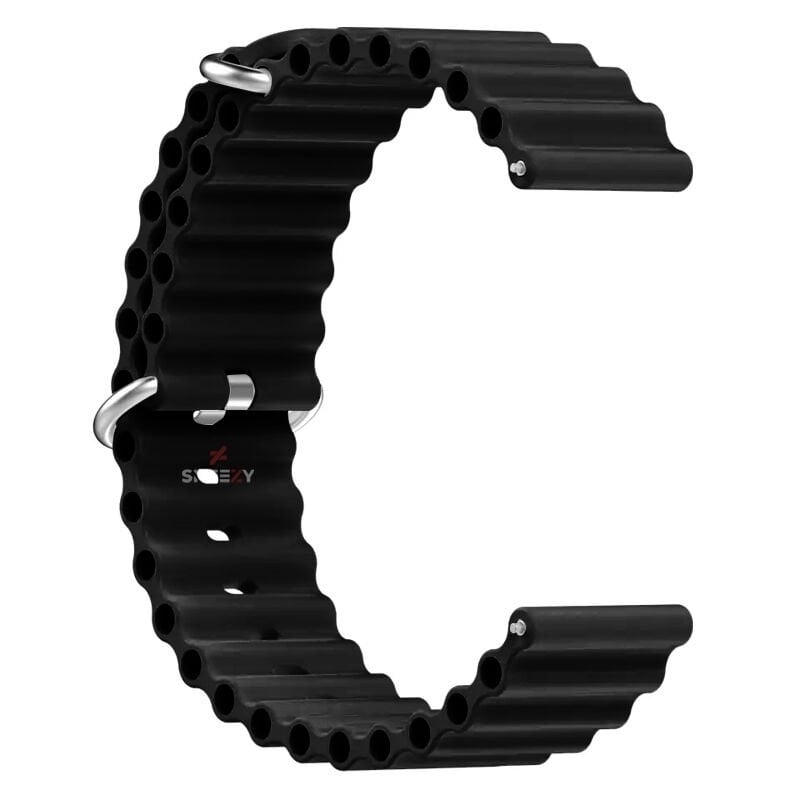 Redmi Watch 5 Active Redmi 5 Lite Uyumlu Kordon Kordon Ocean Tasarım Metal Toka Soft Silikon Kordon Siyah