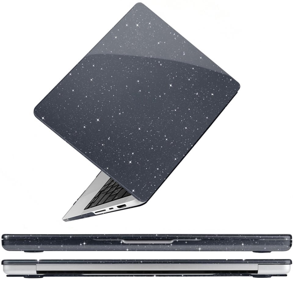 MacBook Pro 14 Inc 2021-2023 M1 M2 M3 Pro/Max İle Uyumlu Simli Parlak Kılıf A2442 A2779 A2992 A2918