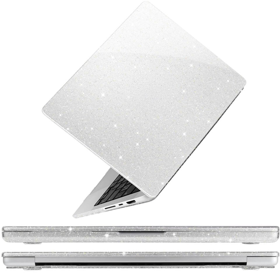 MacBook Pro 14 Inc 2021-2023 M1 M2 M3 Pro/Max İle Uyumlu Simli Parlak Kılıf A2442 A2779 A2992 A2918