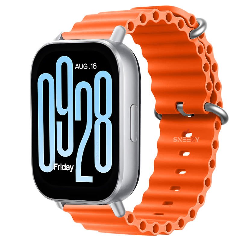 Redmi Watch 5 Active Redmi 5 Lite Uyumlu Kordon Kordon Ocean Tasarım Metal Toka Soft Silikon Kordon Turuncu