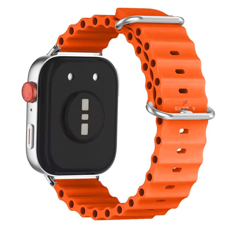 Redmi Watch 5 Active Redmi 5 Lite Uyumlu Kordon Kordon Ocean Tasarım Metal Toka Soft Silikon Kordon Turuncu