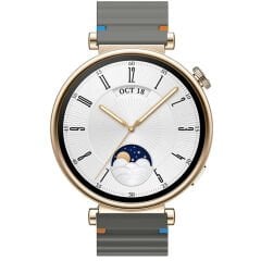 Huawei Watch GT4 41mm İle Uyumlu Dalga Desenli Tokalı Yumusaş Soft Silikon Kordon Koyu Gri