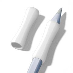 Apple Pencil 1-2 Nesil Pro USB-C Uyumlu Soft Yumuşak Silikon Kalem Tutucu Zarif Ve Rahat Kullanım Beyaz