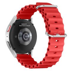 Samsung Galaxy Watch 5 40-44mm Uyumlu 20mm Seaflex Ocean Silikon Kordon Kırmızı - Kırmızı