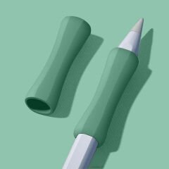 Apple Pencil 1-2 Nesil Pro USB-C Uyumlu Soft Yumuşak Silikon Kalem Tutucu Zarif Ve Rahat Kullanım Haki