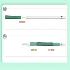 Apple Pencil 1-2 Nesil Pro USB-C Uyumlu Soft Yumuşak Silikon Kalem Tutucu Zarif Ve Rahat Kullanım Haki