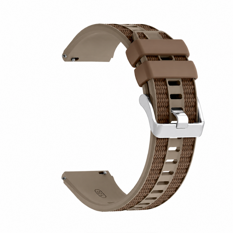 Huawei Watch GT 4 46mm Uyumlu 22mm Outdoor Tasarım Spor Silikon Kordon Kahverengi