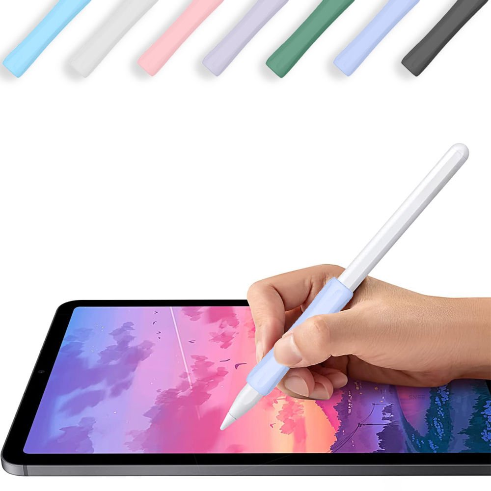 Apple Pencil 1-2 Nesil Pro USB-C Uyumlu Soft Yumuşak Silikon Kalem Tutucu Zarif Ve Rahat Kullanım Lila