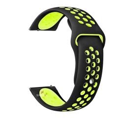 Huawei Watch 4 46mm-Watch 4 Pro 22mm Uyumlu FlexAir Supreme Silikon Kordon Siyah - Yeşil