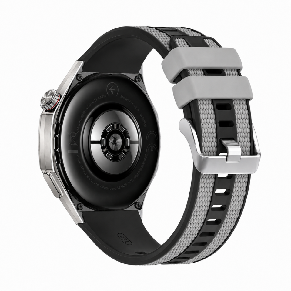 Huawei Watch GT 4 46mm Uyumlu 22mm Outdoor Tasarım Spor Silikon Kordon Siyah