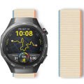 Huawei Watch GT5 Pro 46mm İle Uyumlu Ayarlanabilir Cırt Cırtlı Yumuşak Spor Kumaş Örgü Kordon Bej