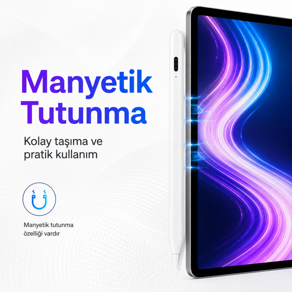 iPad 11. Nesil A16 11 inç ile Uyumlu NotePen Gen3 Stylus Kalem Avuç İçi Algılama Eğim Destekli