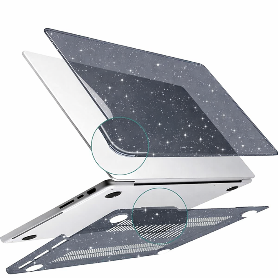 Apple MacBook Pro 16 Inc 2021-2023 M1 M2 M3 Pro/Max İle Uyumlu Simli Parlak Kılıf A2485 A2780 A2991