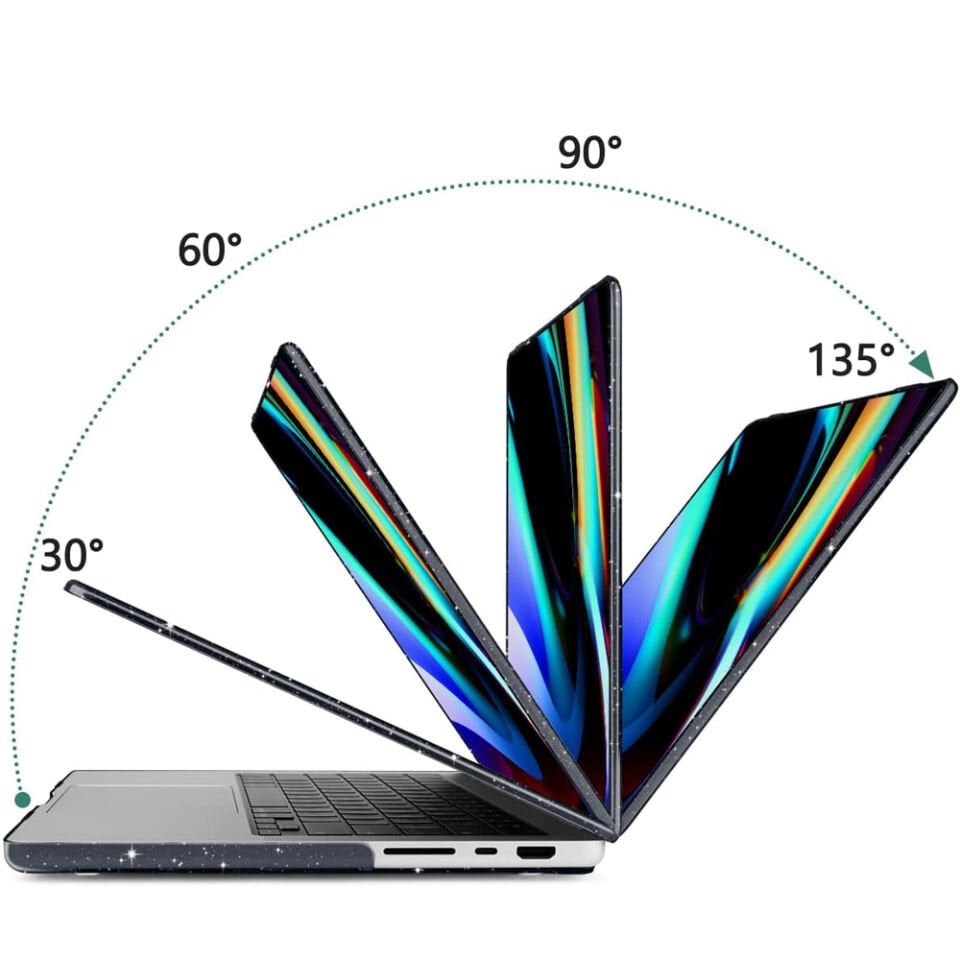 Apple MacBook Pro 16 Inc 2021-2023 M1 M2 M3 Pro/Max İle Uyumlu Simli Parlak Kılıf A2485 A2780 A2991