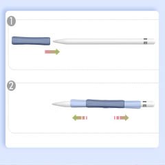 Apple Pencil 1-2 Nesil Pro USB-C Uyumlu Soft Yumuşak Silikon Kalem Tutucu ve 8'li Kalem Ucu Koruyucu Lavanta