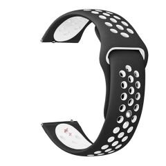 Honor Magic Watch 2 – Watch Magic – Watch Gs3 22mm Uyumlu FlexAir Supreme Silikon Kordon Siyah - Beyaz