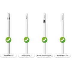 Apple Pencil 1-2 Nesil Pro USB-C Uyumlu Soft Yumuşak Silikon Kalem Tutucu ve 8'li Kalem Ucu Koruyucu Mavi